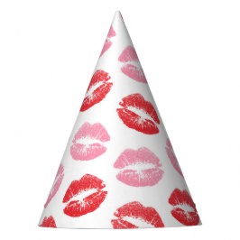 Lippen, rot und rosa, Lippenmuster, Lippenstift, K Partyhütchen