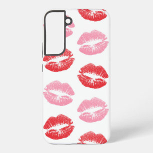Lippen, rot und rosa, Lippenmuster, Lippenstift, K Samsung Galaxy Hülle