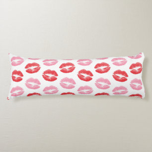 Lippen, rot und rosa, Lippenmuster, Lippenstift, K Seitenschläferkissen