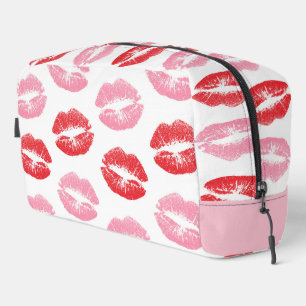 Lippen, rot und rosa, Lippenmuster, Lippenstift, K Waschbeutel