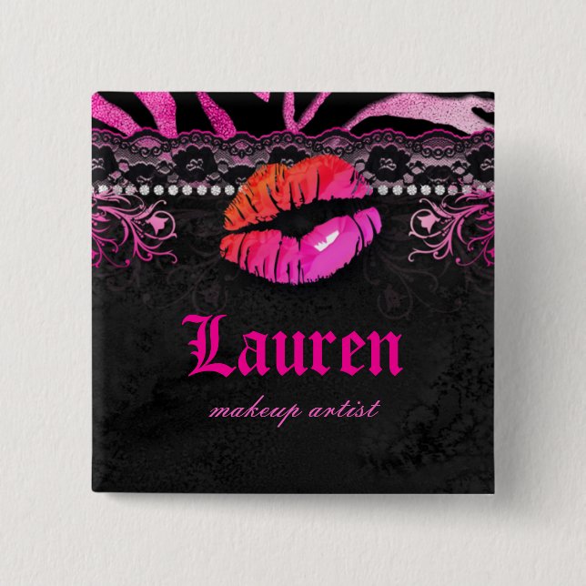 Lippen schnüren sich button (Vorderseite)