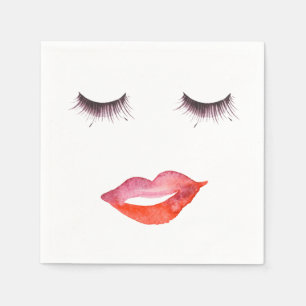 Lippen und Eyelashes Serviette