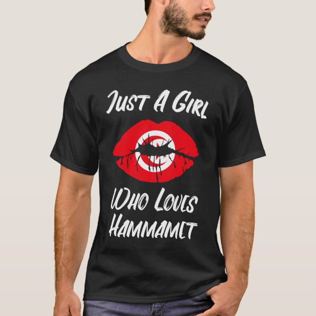Lippen und Liebe Tunesische Flagge Hammamet T-Shirt (Vorderseite)