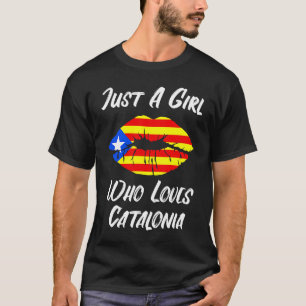 Lippen und Mund lieben die Flagge Kataloniens T-Shirt