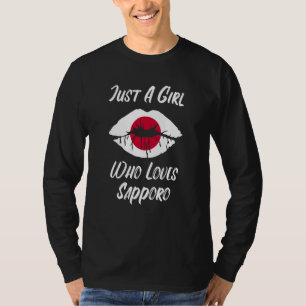 Lippen und Mund lieben die japanische Flagge Sappo T-Shirt