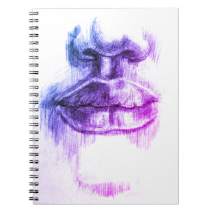 Lippen und Nase, die, Bleistiftkunst Notizbuch Notizblock