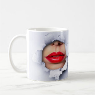 Lippen und Nasenoptik Kaffeetasse