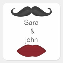 Lippen und Schnurrbart Mod Hochzeit Umschlag Aufkl