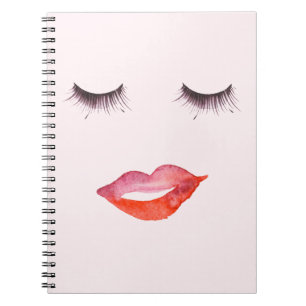 Lippen und Wimpern Notizblock