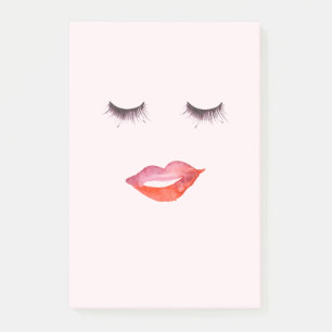 Lippen und Wimpern Post-it Klebezettel