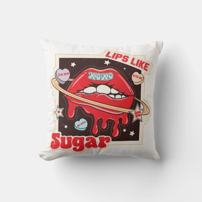 Lippen wie Zucker Kissen (Vorderseite)