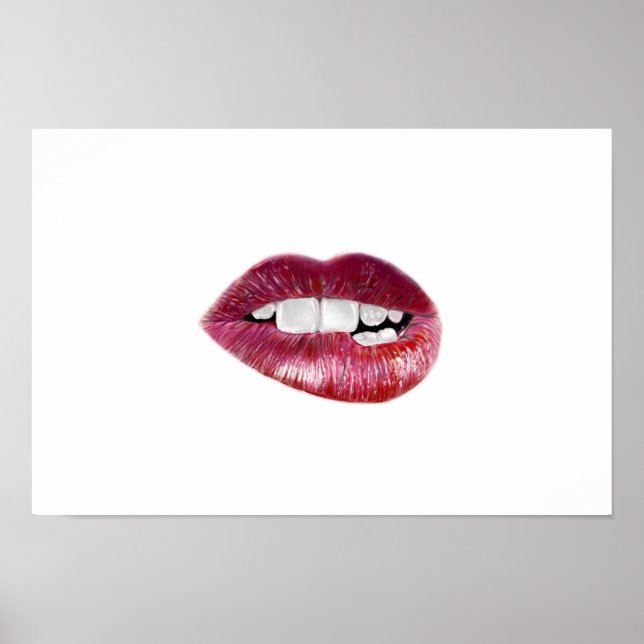 Lippen Zeichnend Plakatpapier Poster (Vorne)