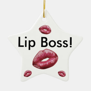 Lippenchef-Weihnachtsverzierung Keramikornament
