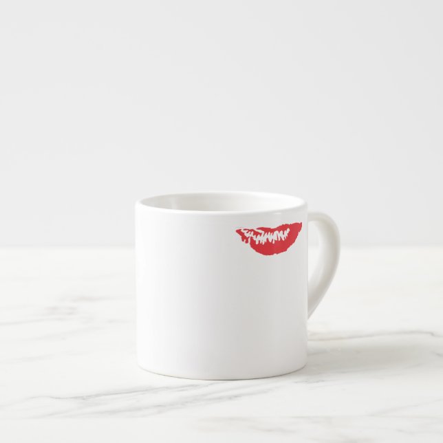Lippenfleck-Kaffee Tasse-Riviera Rosa Espressotasse (Vorderseite Rechts)
