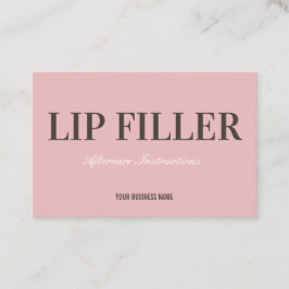 Lippenfüller Aftercare Instruction Business Card Visitenkarte