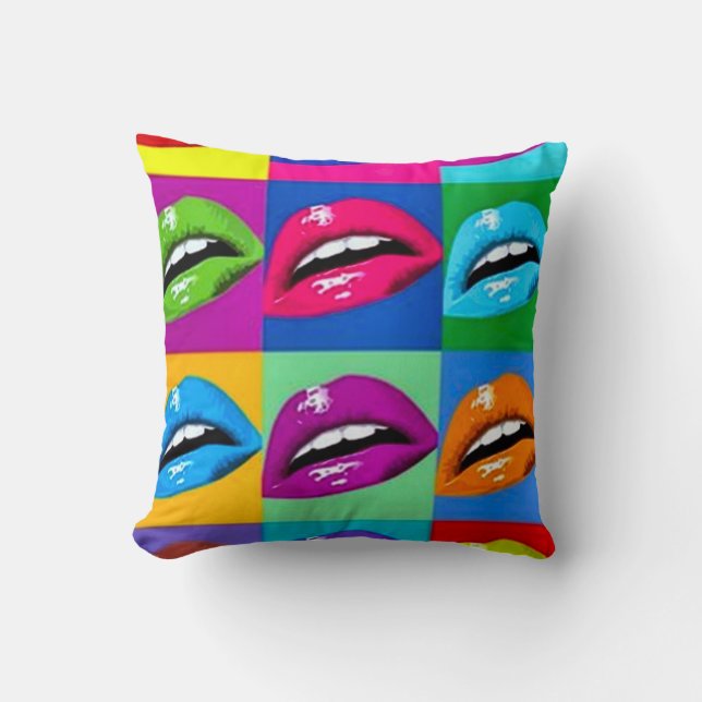 Lippenkunst Nouveau Wurfs-Kissen Kissen (Vorderseite)