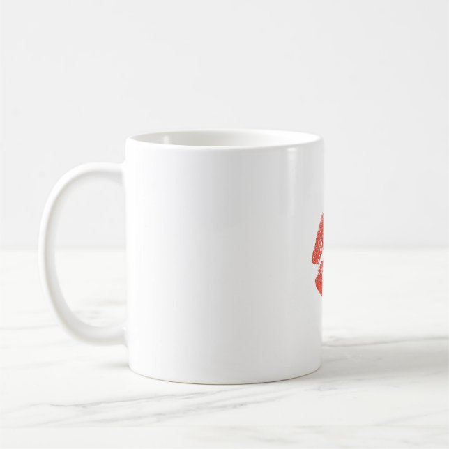 Lippenkuss-Kennzeichen-Tasse mit Bild des Kaffeetasse (Links)