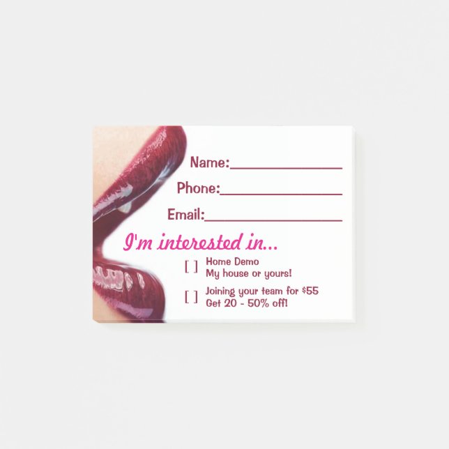 Lippenpost-it Post-it Klebezettel (Vorderseite)