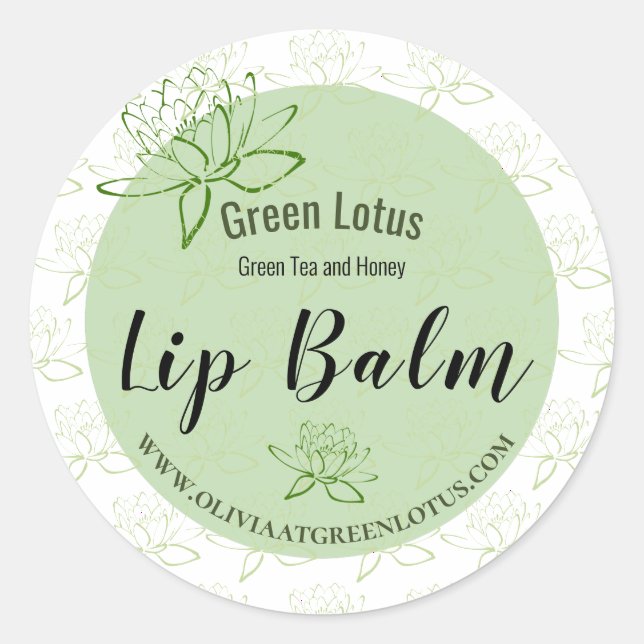 Lippenstaub Marketing Label Grün Runder Aufkleber (Vorderseite)