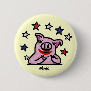 Lippenstift auf einem Schwein Button