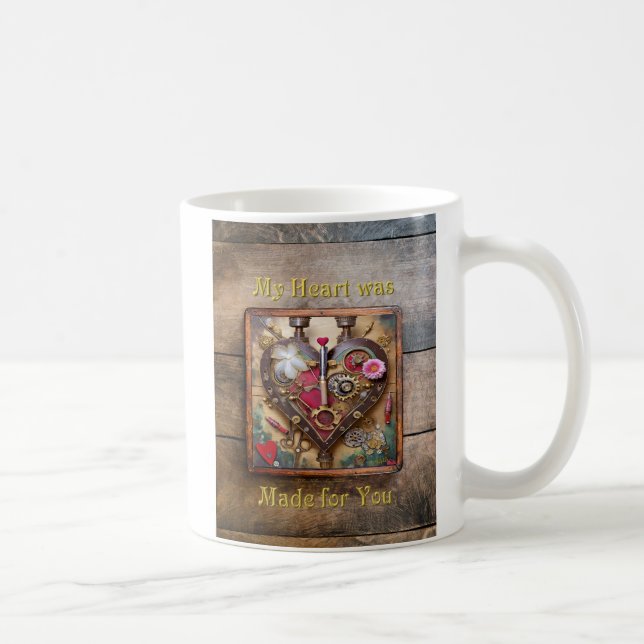 Lippenstift Blumen Herz Steampunk Serie Kaffeetasse (Rechts)