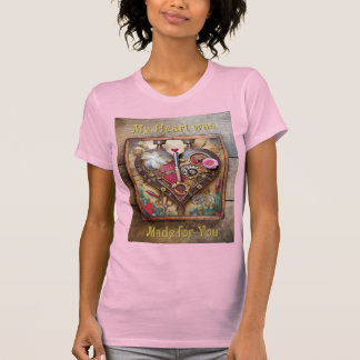 Lippenstift Blumen Herz Steampunk Serie T-Shirt
