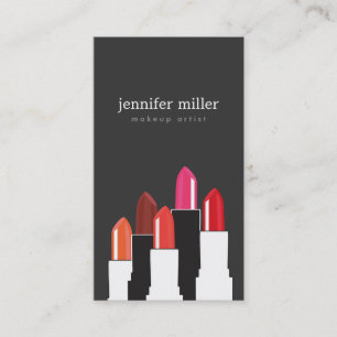 Lippenstift-Collagen-Maskenbildner und Kosmetik Visitenkarte