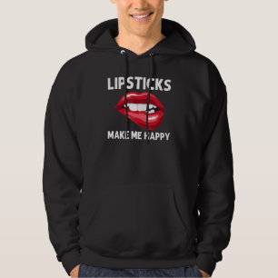 Lippenstift Für Frauen Mädchen Lippen Beißen Rote  Hoodie