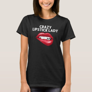 Lippenstift für Frauen Mädchen Lippen Beißen Rote T-Shirt