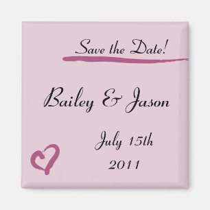 Lippenstift-Herz-Save the Date Magnet