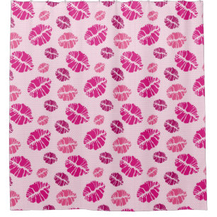Lippenstift-Kuss-Form-Druck-Muster Duschvorhang