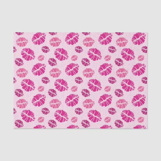 Lippenstift-Kuss-Form-Druck-Muster Seidenpapier (Vorderseite)