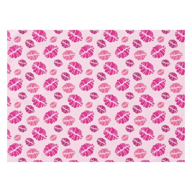 Lippenstift-Kuss-Form-Druck-Muster Tischdecke (Vorderseite (Horizontal))