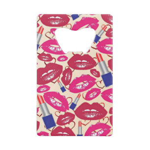 Lippenstift-Kuss-Muster Kreditkarten Flaschenöffner