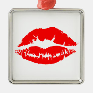 Lippenstift-Kuss Ornament Aus Metall