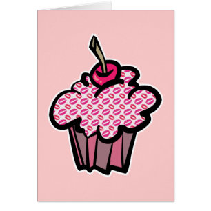 Lippenstift küsst Cupcake