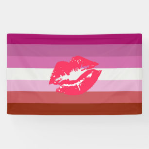 Lippenstift-Lesben-Stolzflagge Banner