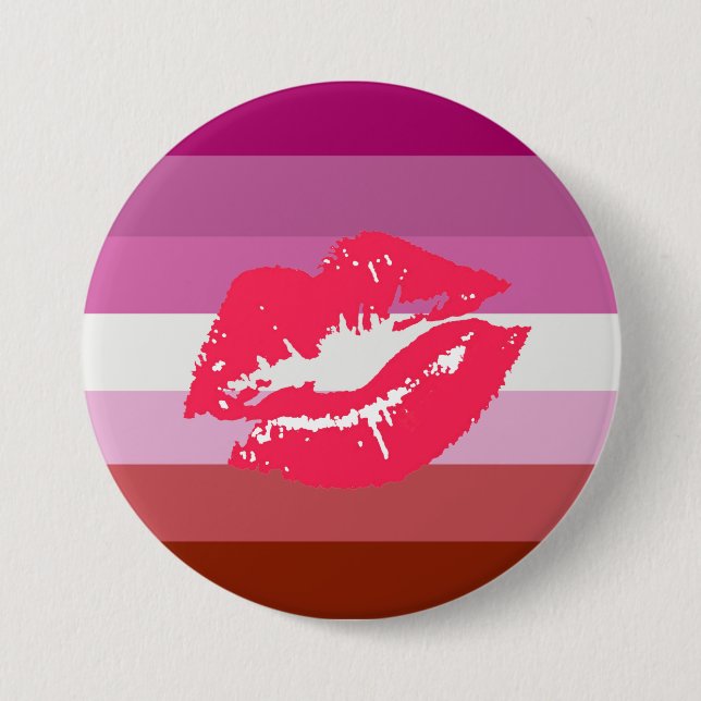 Lippenstift-Lesben-Stolzflagge Button (Vorderseite)