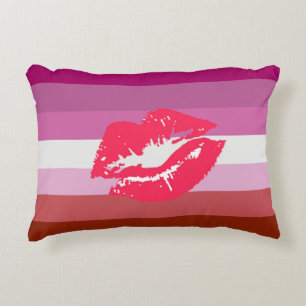 Lippenstift-Lesben-Stolzflagge Dekokissen