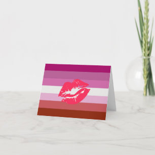 Lippenstift-Lesben-Stolzflagge Feiertagskarte