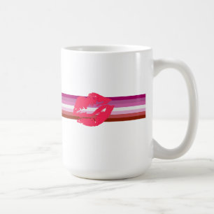 Lippenstift-Lesben-Stolzflagge Kaffeetasse