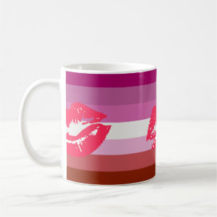 Lippenstift-Lesben-Stolzflagge Kaffeetasse