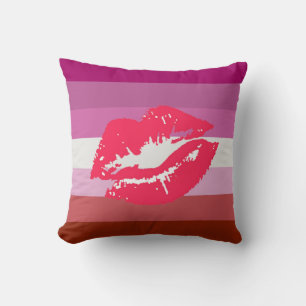 Lippenstift-Lesben-Stolzflagge Kissen