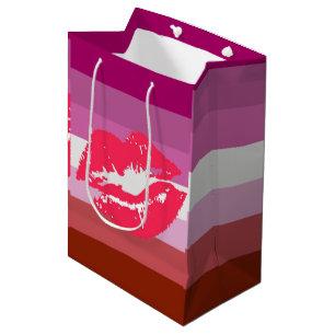 Lippenstift-Lesben-Stolzflagge Mittlere Geschenktüte