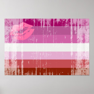 Lippenstift-Lesben-Stolzflagge Poster