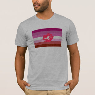 Lippenstift-Lesben-Stolzflagge T-Shirt