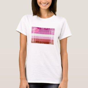 Lippenstift Lesbische Pride-Flagge T-Shirt