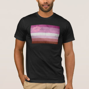 Lippenstift Lesbische Pride-Flagge T-Shirt