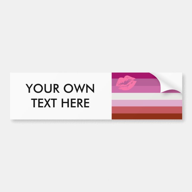 Lippenstift-lesbische Stolz-Flagge Autoaufkleber (Vorne)