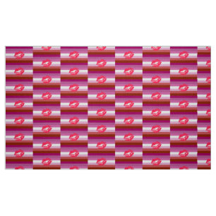 Lippenstift Lesbischer Stolz Flagge und Lippen Stoff